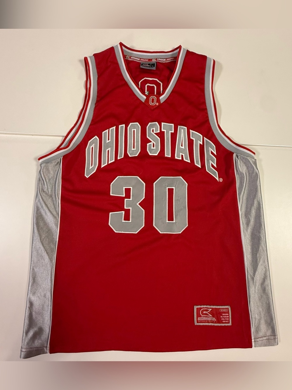 Vintage Ohio State #30 Colosseum Red and Gray Athletic Jersey